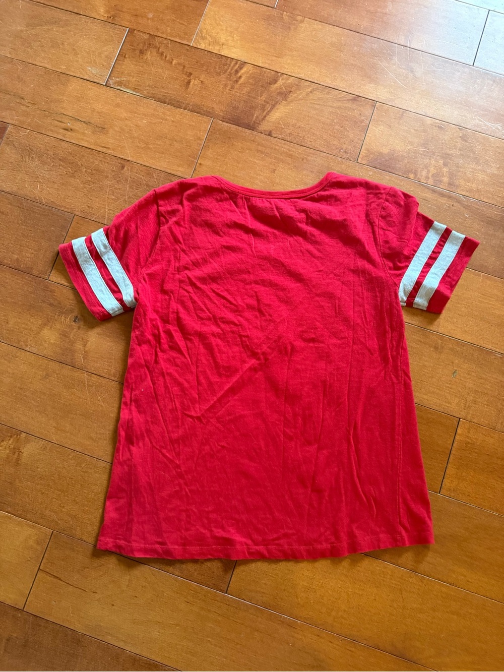 MLB Philadelphia Phillies Red Tee with Blue Logo and White Sleeve Stripes - Picture 3 of 3